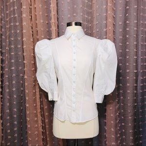 Just Cavalli Puff Sleeve White Blouse